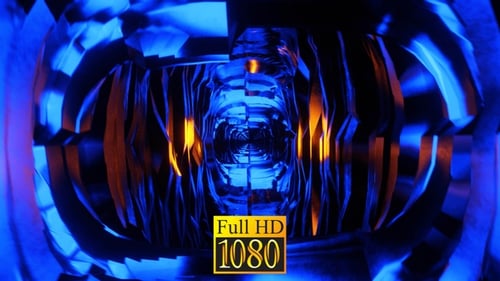 Abstract Futuristic Blue and Orange Tunnel Loop