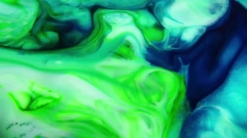 Vibrant Fluid Art with Blue and Green Hues