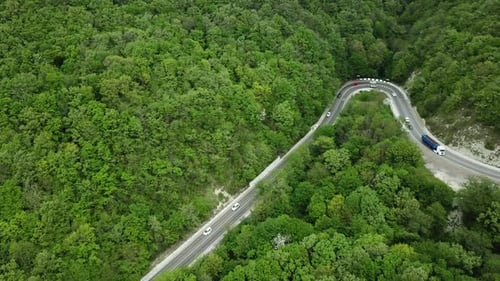 Mountain Winding Zig Zag Road