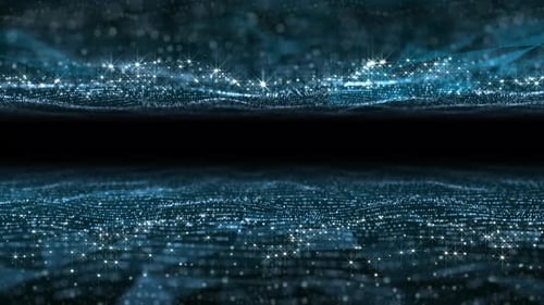 Abstract Futuristic Sparkling Particle Grid Background Loop