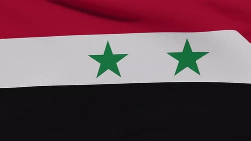 Waving Syrian Flag Background Animation