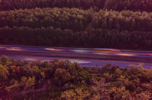 Vue aérienne de la Bruce Highway, Queensland, Australie