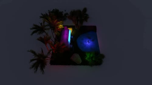 Isometric beachfront forest