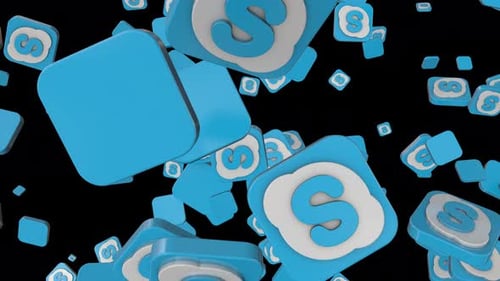 Falling 3D Skype Application Icons