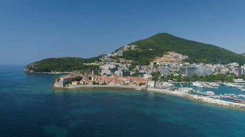 Aerial View of Old Budva in Montenegro