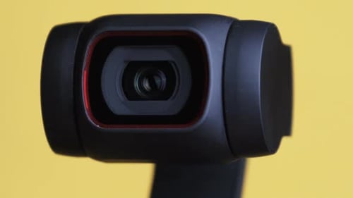 Close-up of Modern Black Video Camera