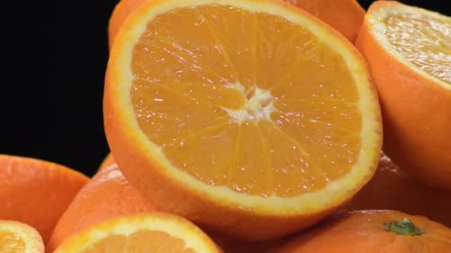 Fresh Oranges Fruit Cut Gyrating