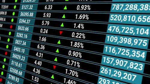 Abstract Financial Background with Online Stock Market Information. Trading Report for Business