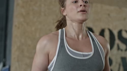 Muscular Woman Jumping the Rope