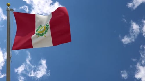 Realistic National Flag Waving Animation On Blue Sky