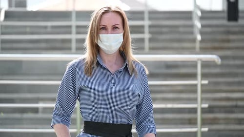 Woman Wearing Face Mask Standing Outdoors