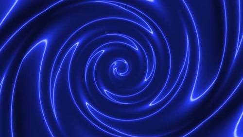 Abstract Blue Neon Swirling Lines Hypnotic Tunnel Loop