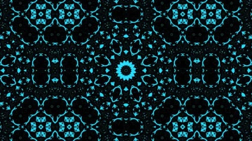 Abstract Blue Kaleidoscope Background Loop