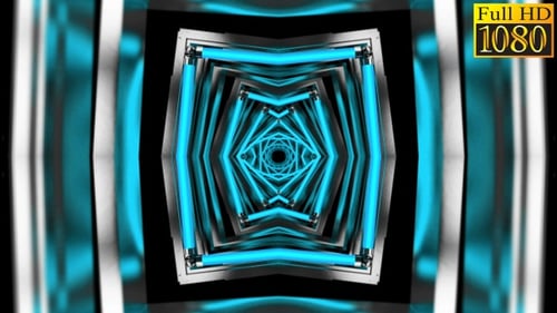 Futuristic Neon Geometric Tunnel Loop Background Animation