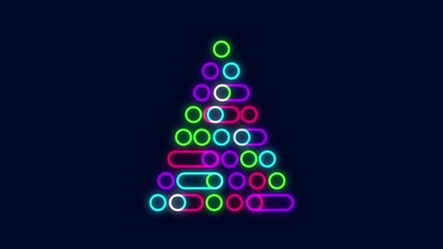 Animated Neon Christmas Tree Loop