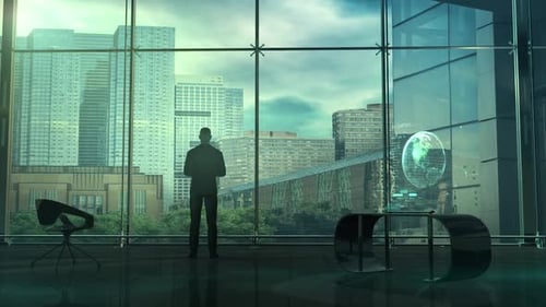 Futuristic Holographic Globe with Dynamic Digital Data