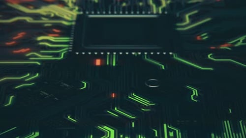 Abstract Digital Circuit Chip Board