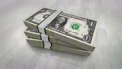 Pacotes de notas de dinheiro em dólares