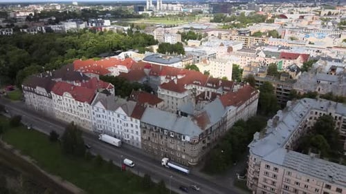 City buildings aerial view