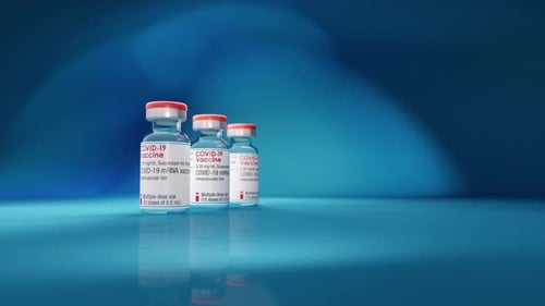 Animated 3D COVID-19 Vaccine Vials Medical Background