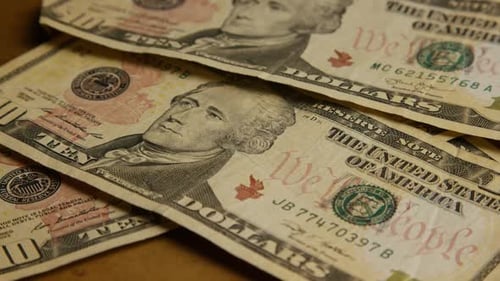 Vue tournante de la monnaie américaine