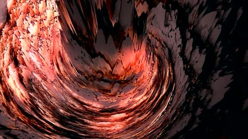 Swirling tornado of black and red color, seamless loop
