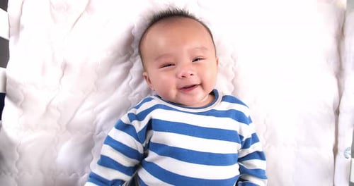 Top View Of Happy Baby