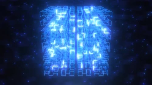 Futuristic Computer Digital Data Flow Cyberspace Connection Matrix - 1080p