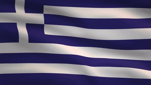 Waving Flag of Greece Loop Animation Background