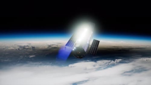 Realistic Satellite Orbiting Earth in Dark Space