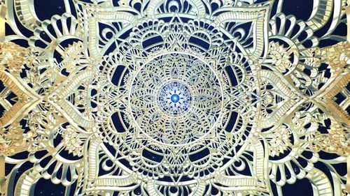 Golden Ornate Mandala Pattern Seamless Loop Background