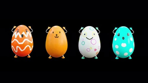 47 Easter Day Eggs Dancing 4K