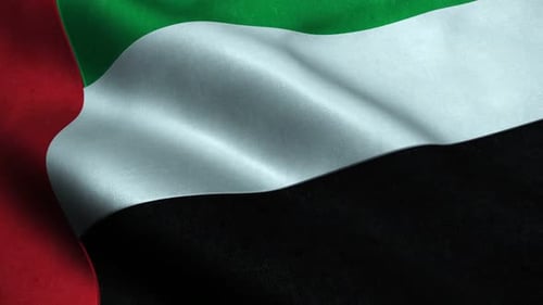 Realistic United Arab Emirates National Flag Waving Animation