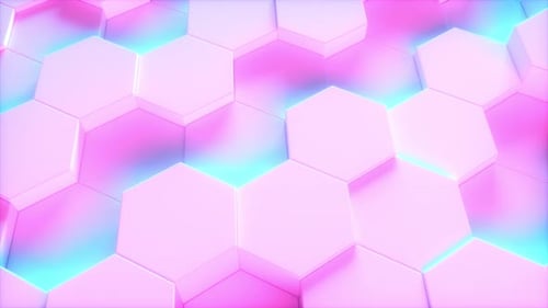 Seamless Loop of Abstract Geometric Hexagons with Neon Glow