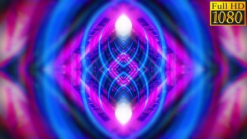 Dynamic Abstract Neon Glowing Kaleidoscope Background Loop