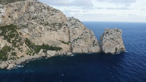 Cliff Surrounded By Deep Sea Water