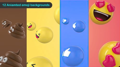 Floating 3D Emoji Reactions and Social Media Icons Background