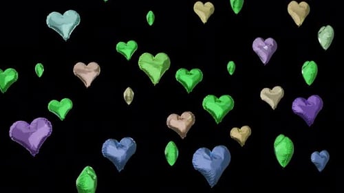 Floating Heart Balloons Celebration Background Animation