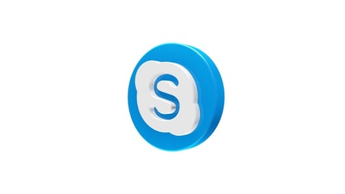 Animated 3D Skype Logo Icon Rotation