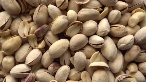 Pile of Fresh Pistachios in Close Up Shot
