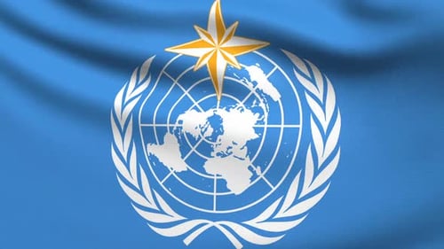 World Meteorological Organization Flag Waving Seamless Loop