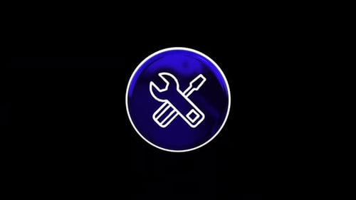 3D Rotating Wrench and Screwdriver Tools Icon Animation