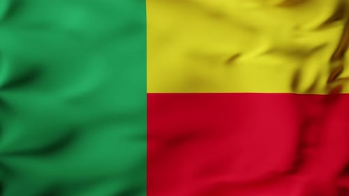 Realistic Waving Flag of Benin Animation