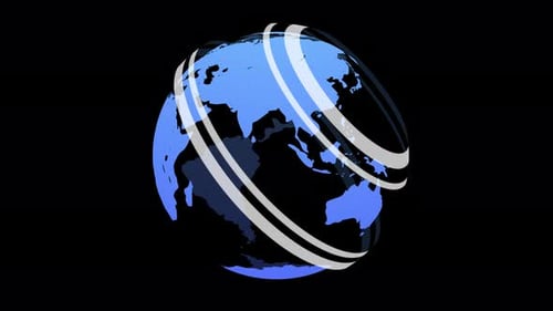 Digital Earth Globe with Global Network Connections