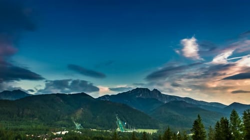 Crépuscule sur les Tatras en été, Pologne