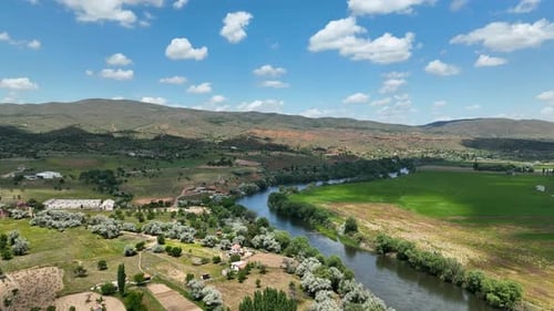 Background of a Mountain River Aerial View 4 K Turkey