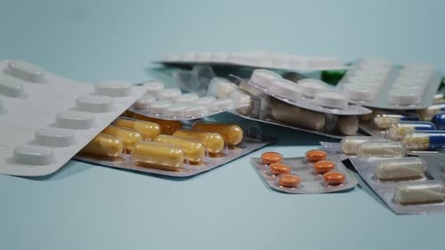 Close Up of Medication in Blister Packs