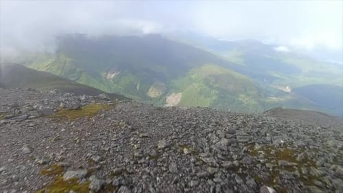 Flying Over a Steep and Dangerous Cliff Edge