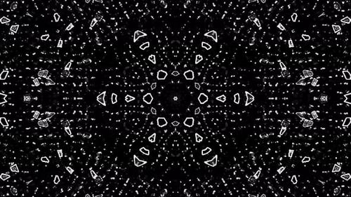 Abstract Geometric White Shapes Kaleidoscope Pattern Loop