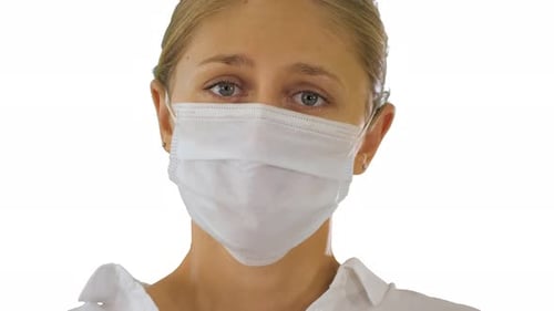 Young Woman Wearing a Face Mask
